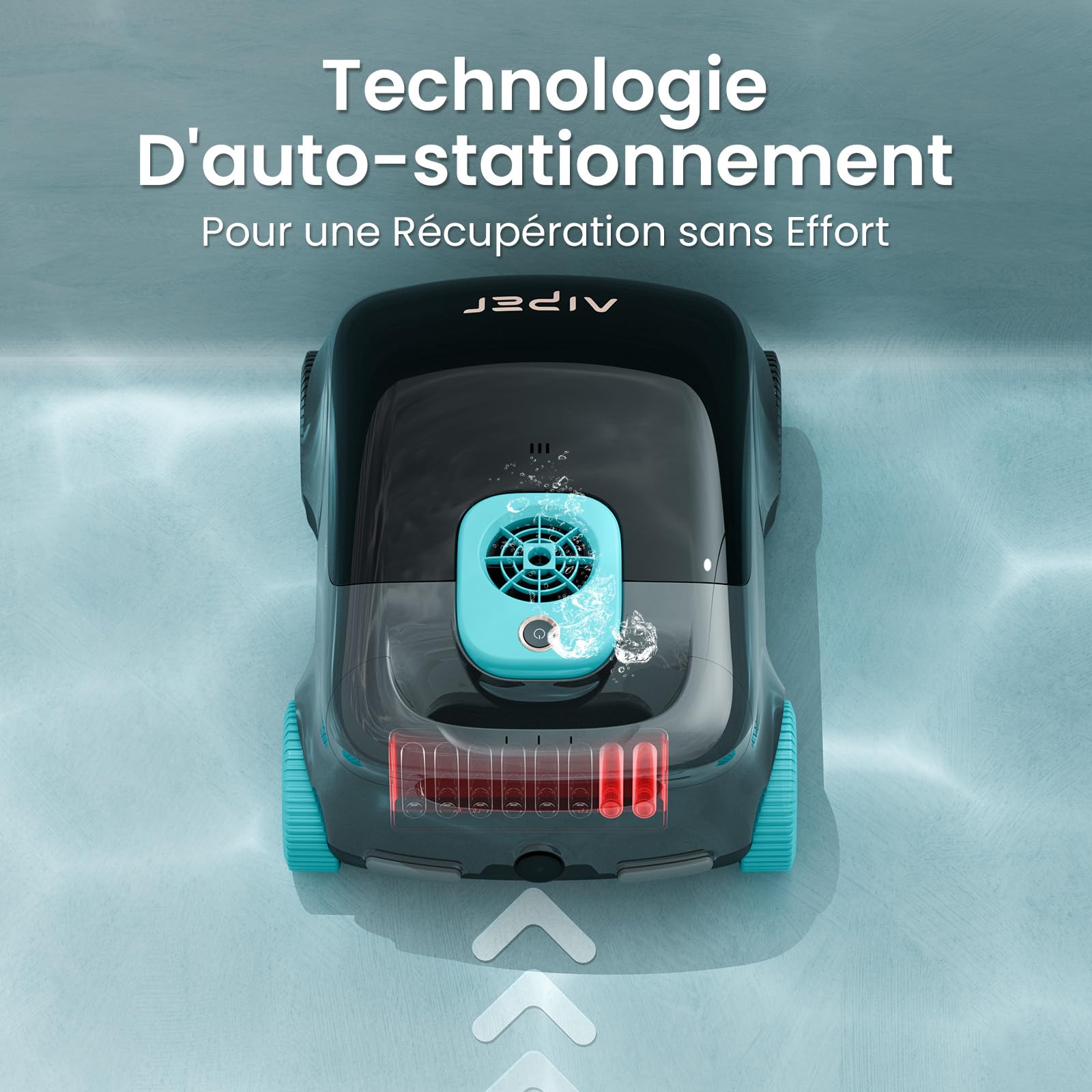 AIPER Scuba E1 Robot Piscine Hors Sol sans Fil, Aspirateur Haute Performance: Filtration 3μm+180μm de Précision, Tri-Moteur Puissance Renforcée, 130 Min Autonomie, Piscines 100㎡