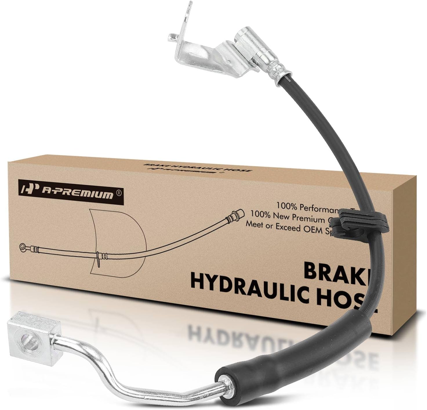 A-Premium Front Driver Brake Hydraulic Hose Compatible with Ford and Lincoln Models - F-150 1999-2003, F-150 Heritage 2004, F-250 1999, Expedition/Navigator 1999-2002, 4WD Model Only
