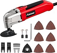 AvidPower Oscillating Multi-Tool 22,000 OPM 2.0 Amp Corded Electric Tool 3° Angle 11 Accessories Universal Fit Red