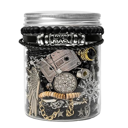 SMUOBT Mystery Jewelry Jar Bundle - 40-45 Piece Surprise Jewelry Box for Women,Gift Set (Necklace, Earrings, Rings,Kracelet,Keychain, Hair Clip) - Unique Birthday Gift for Her,