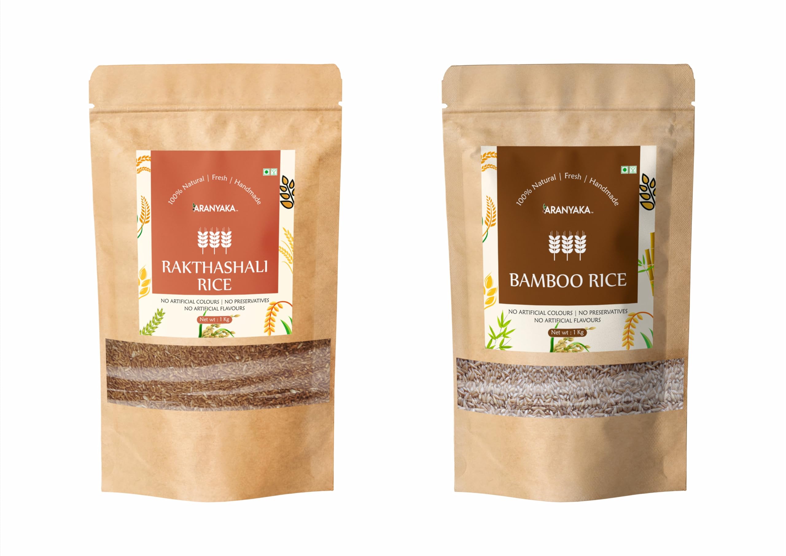 Aranyaka Wholesome and Nutrients Dense Combo | Rakthashali RAW Rice and Wild Bamboo Rice |1 kg Each | Red | Diabetic Friendly | Unpolished | 2Kg in Total (B0D2TXZ37T) Amazon Price History, Amazon Price Tracker