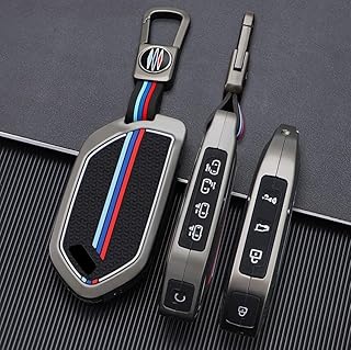 غطاء مفتاح سيارة معدني مع سلسلة مفاتيح – متوافق مع كيا K5، EV9، كارنفال، سورينتو – حافظة حماية أنيقة وإكسسوار عملي