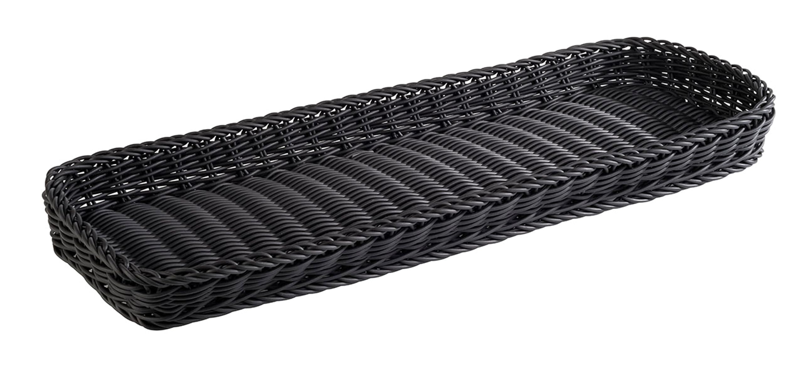 APS 50913 Korb "PROFI LINE", 60 x 20 cm, Höhe 5 cm, Polypropylen, Bäcker-Maß, schwarz