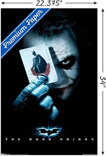 Miniatura 3 de Trends International Póster de pared de la película de DC Comics, The Dark Knight, The Joker con Batman Playing Card de pared, 22.375 x 34 pulgadas,