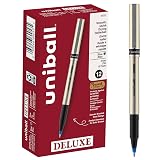 Uni-ball Deluxe Rollerball Pen, 12 Blue 0.7mm, Smooth Writing, Waterproof Ink, Fine Point, Office Supplies – view 1