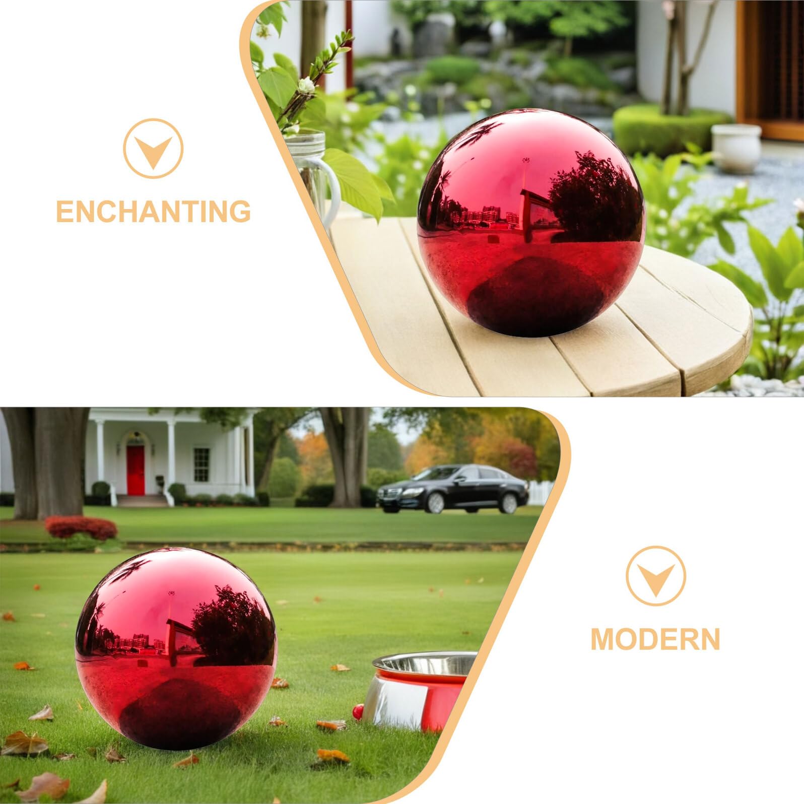 Hemobllo Boule Miroir Acier Inoxydable Sphère Creuse Polie Réfléchissante pour Décoration Extérieure Jardin Étang Piscine