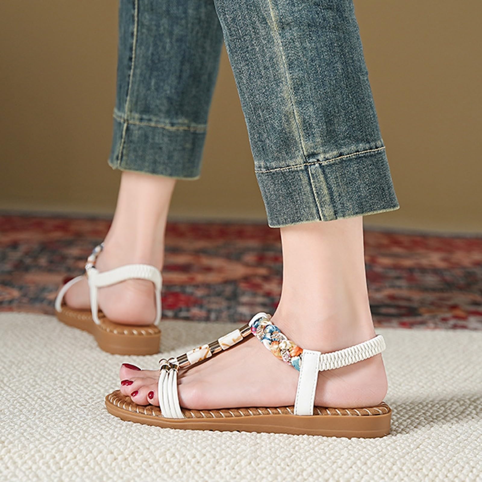 Générique Sandales Femme Ete Confortable Claquettes Tong Mules Chaussure Ete Aperte Piatte Suola Memory Estate Passeggio Moda Leggere Traspiranti Spiaggia Cinturino Morbide Antiscivolo