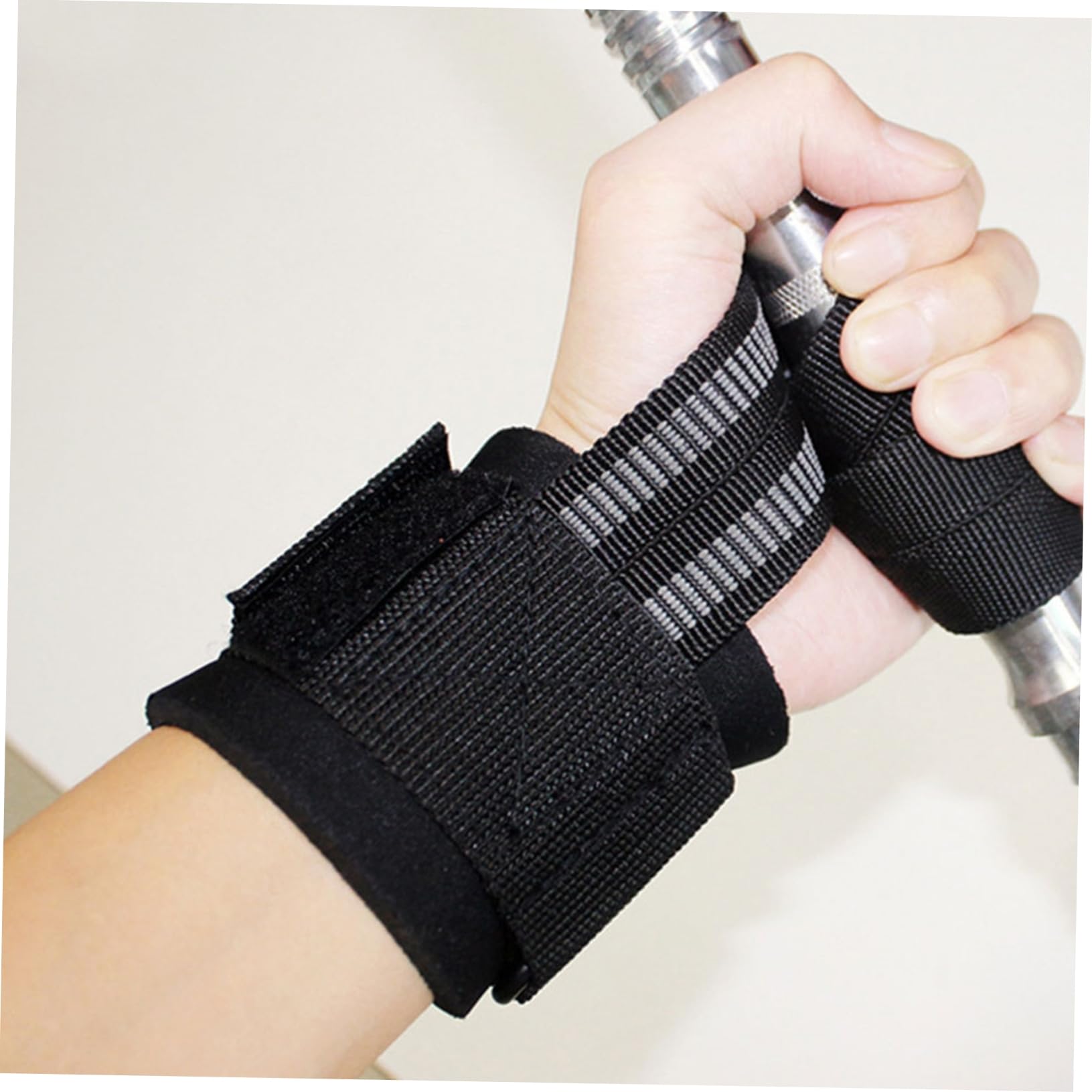 ibasenice 3 Paires Support de Poignet d'entraînement Tracer Ceintures Levage Tours Poignée de préhension Bracelet de Remise en Forme STOCHES DE LATIFIER Sangle de Fitness Nylon Noir