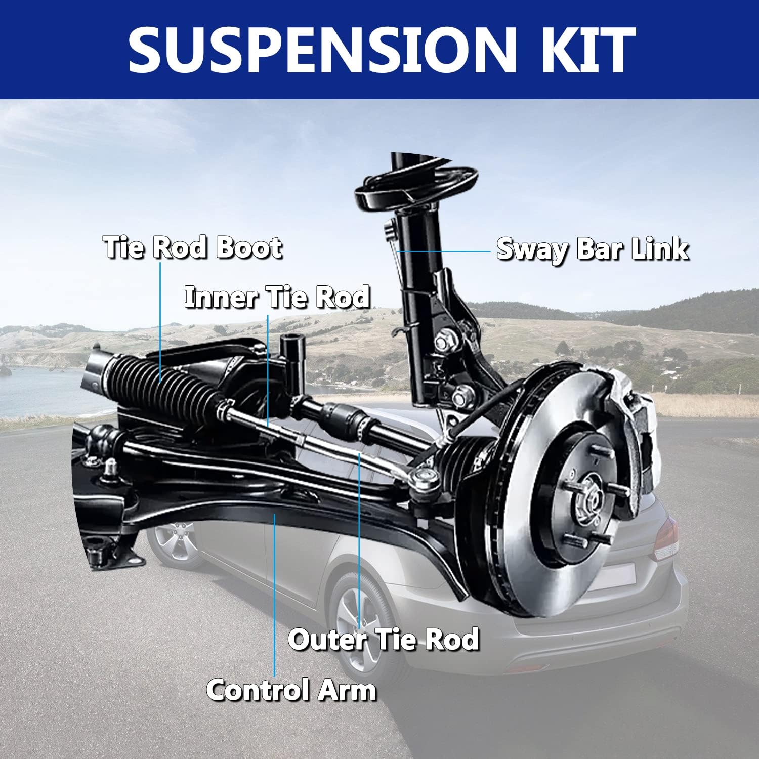 Control Arm, Replacement For Front Left Lower Control Arm with Ball Joint Suspension Kit Compatible With 2011-2016 Chevrolet Cruze, 2012-2017 Buick Verano - Driver Side
