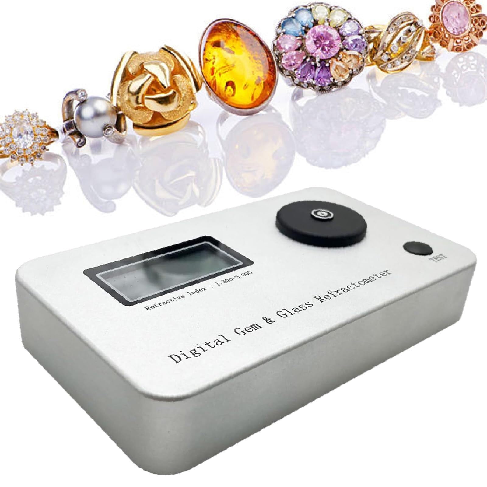 Probador profesional de joyas de piedras preciosas con pantalla LCD Detector de índice de refracción de alta precisión for diamantes oro todas las piedras preciosas