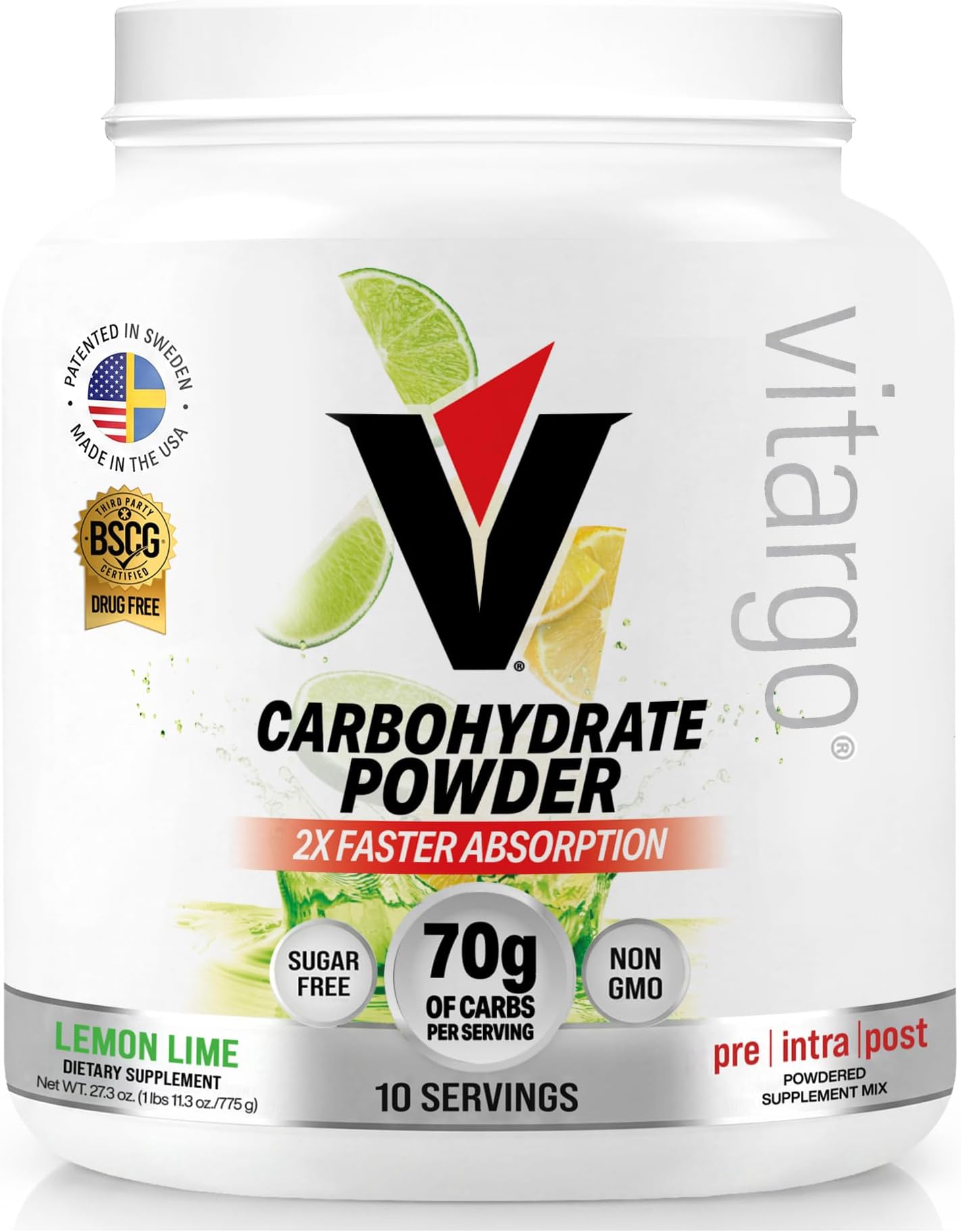 Vitargo Carbohydrate Powder | Feed Muscle Glycogen 2X Faster | 1 LB Lemon & Lime Pre Workout & Post Workout Recovery Powder| Carb Supplement for Recovery, Endurance, Gain Muscle Mass