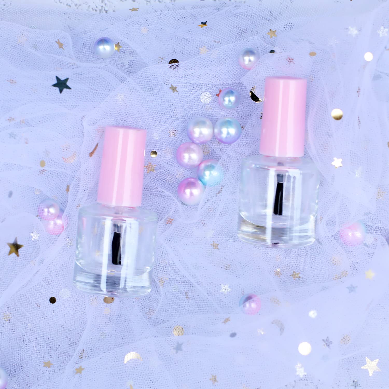 20 Leere Nagellackflaschen 8 Ml – Transparentes Glas, Mit Pinsel, Mischkugeln & Trichter – Für Nagelkunst & DIY