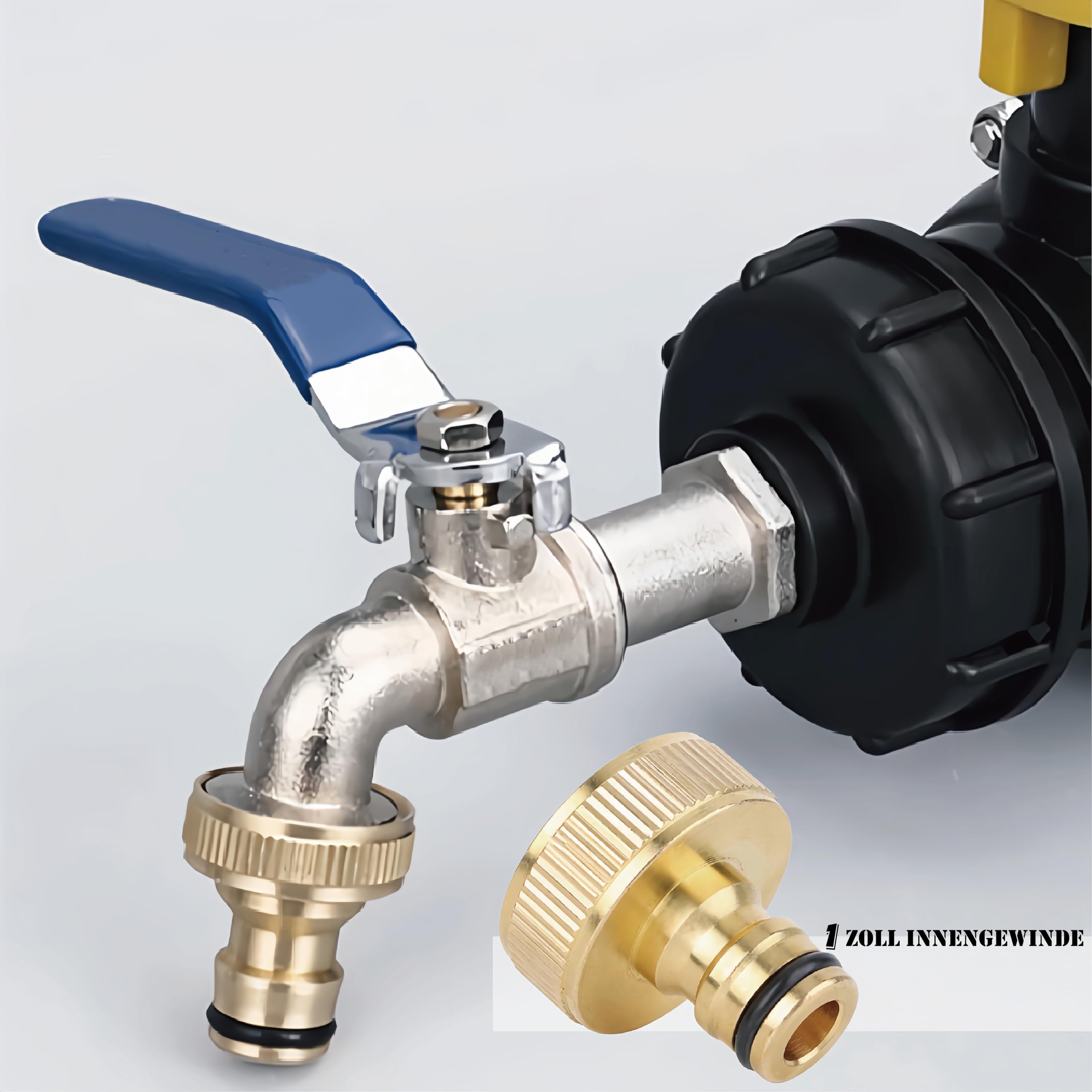 Gartenschlauch Schnellkupplung Messing Wasserschlauch Fitting Anschlüsse Innengewinde Adapter Messing Ton 1 Zoll, Außengewinde Zubehör/Gartengerät/Sanitär/Bewässerung (2 Stück pro Packung)
