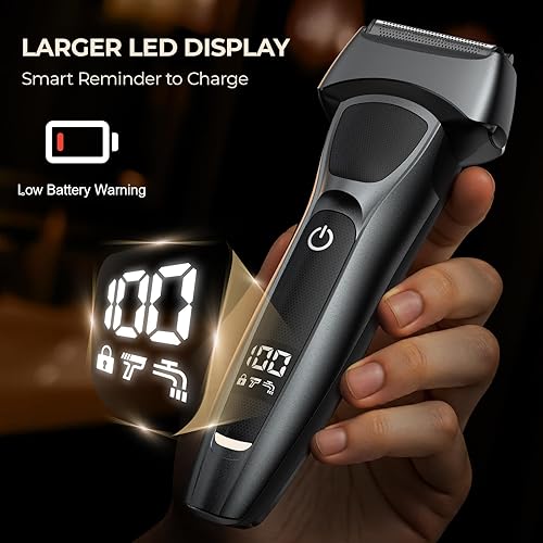 Miniatura 2 de Afeitadoras eléctricas de papel de aluminio para hombres: maquinilla de afeitar eléctrica portátil para la cara, afeitadora recargable impermeable