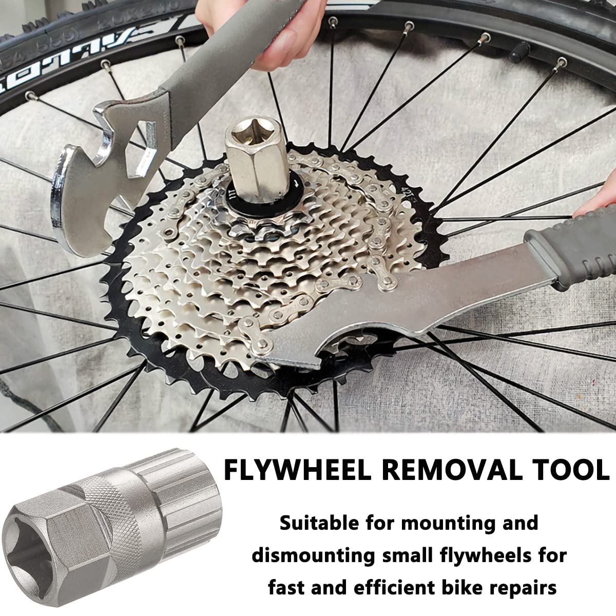 Extracteur De Cassette Vélo - Démonte Roue Libre 6 à 11 Vitesses, Compatible Shimano, SRAM, Sunrace - Outil De Réparation Vélo