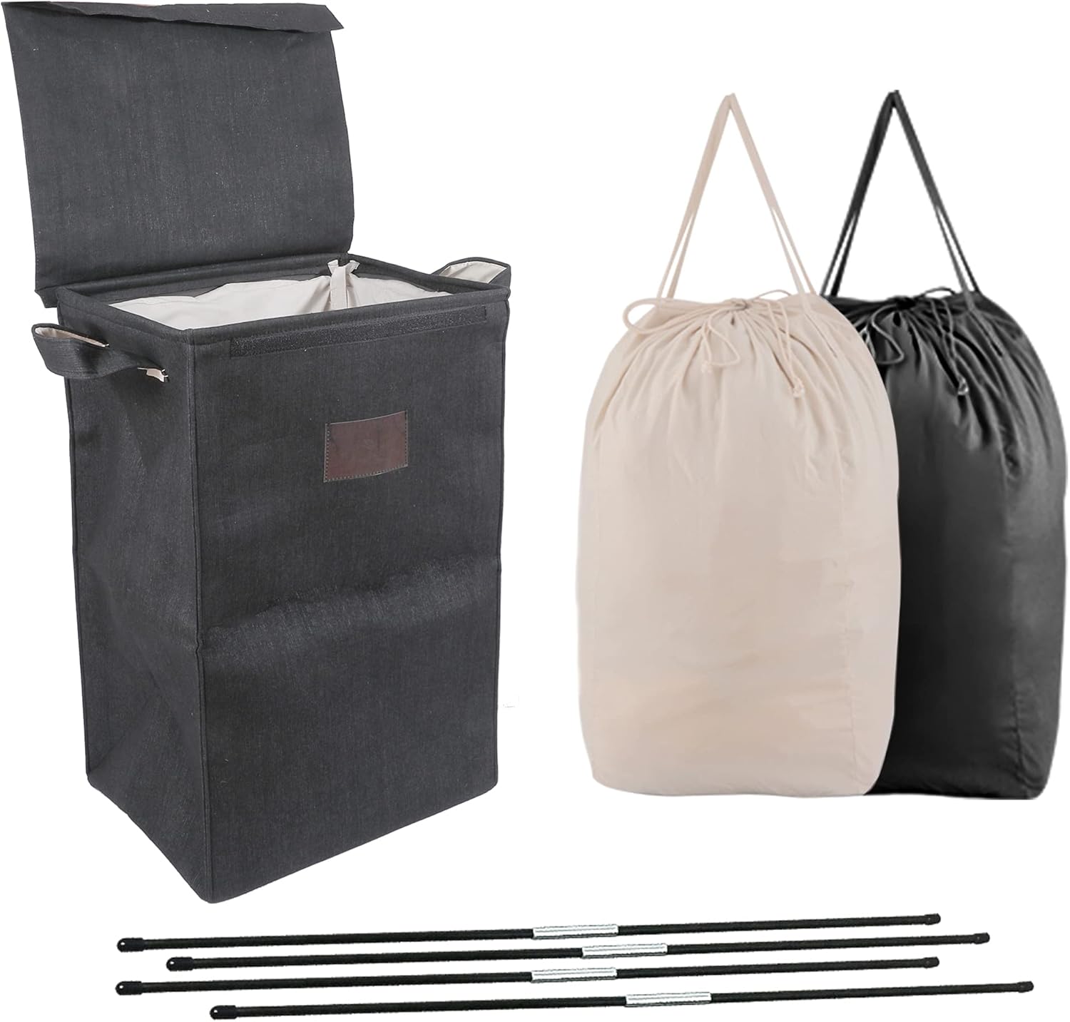 MCleanPin Laundry Hamper with Lid and 2 Removable Liners, Collapsible Dirty Clothes Hamper with 2 Handles, Foldable Baby Nursery Hamper Dorm Room Storage Laundry Bags for College (Rose Pink) : Baby