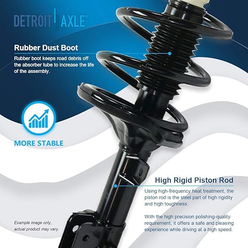 Miniatura 1004 de Detroit Axle - Puntal delantero para Hyundai Sonata 2012-2014 2012-2015 Kia Optima, puntal lateral izquierdo con montaje de resorte helicoidal 2013