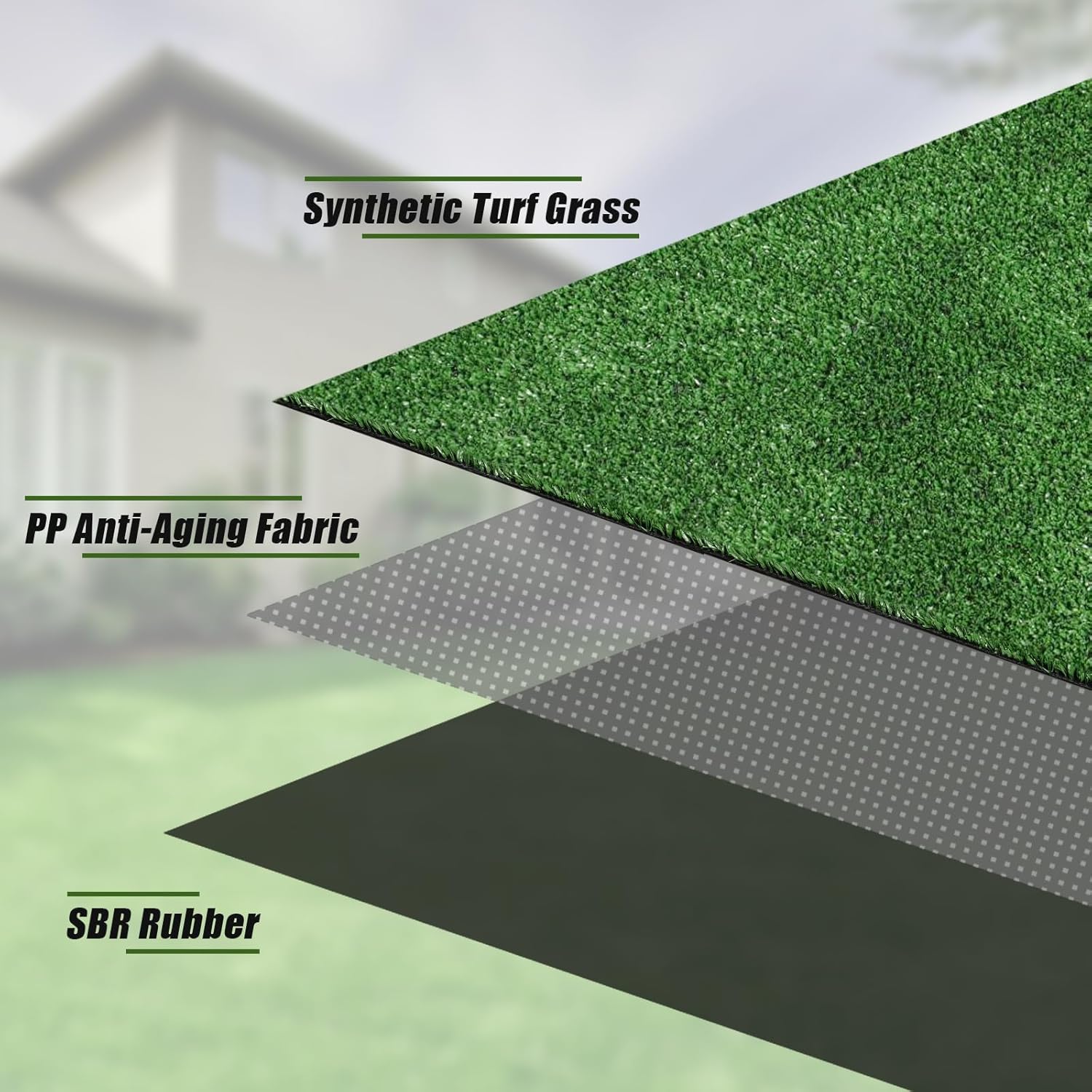 Artificial Turf Grass 4X4 FT, Realistic Fake Grass Rug with Drainage, 0.4" Height Outdoor Indoor Synthetic Grass Carpet Mat for Dogs, Balcony, Patio, Backyard, Customized