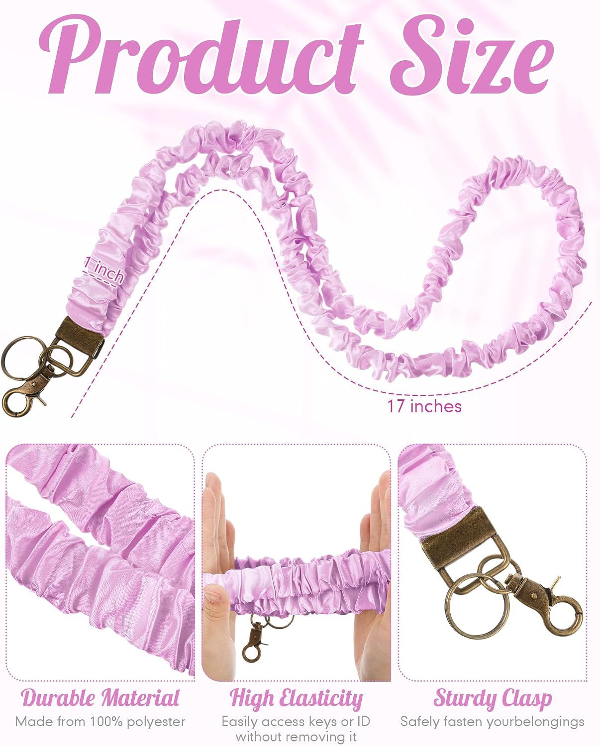 Geyoga Stretchy Scrunchie Lanyard for ID Badges, Retractable Nurse Teacher Lanyards for Key, Soft Neck Lanyard for Women Gift