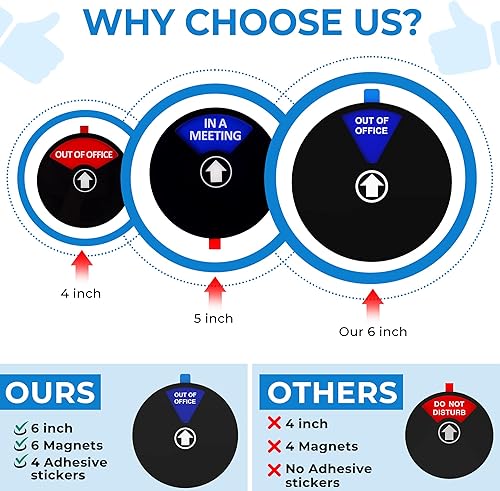 Miniatura 4 de 6 opciones de letreros para puerta de oficina, no molestar, bienvenido, fuera de la oficina, trabajar a distancia, volver pronto, en una reunión,