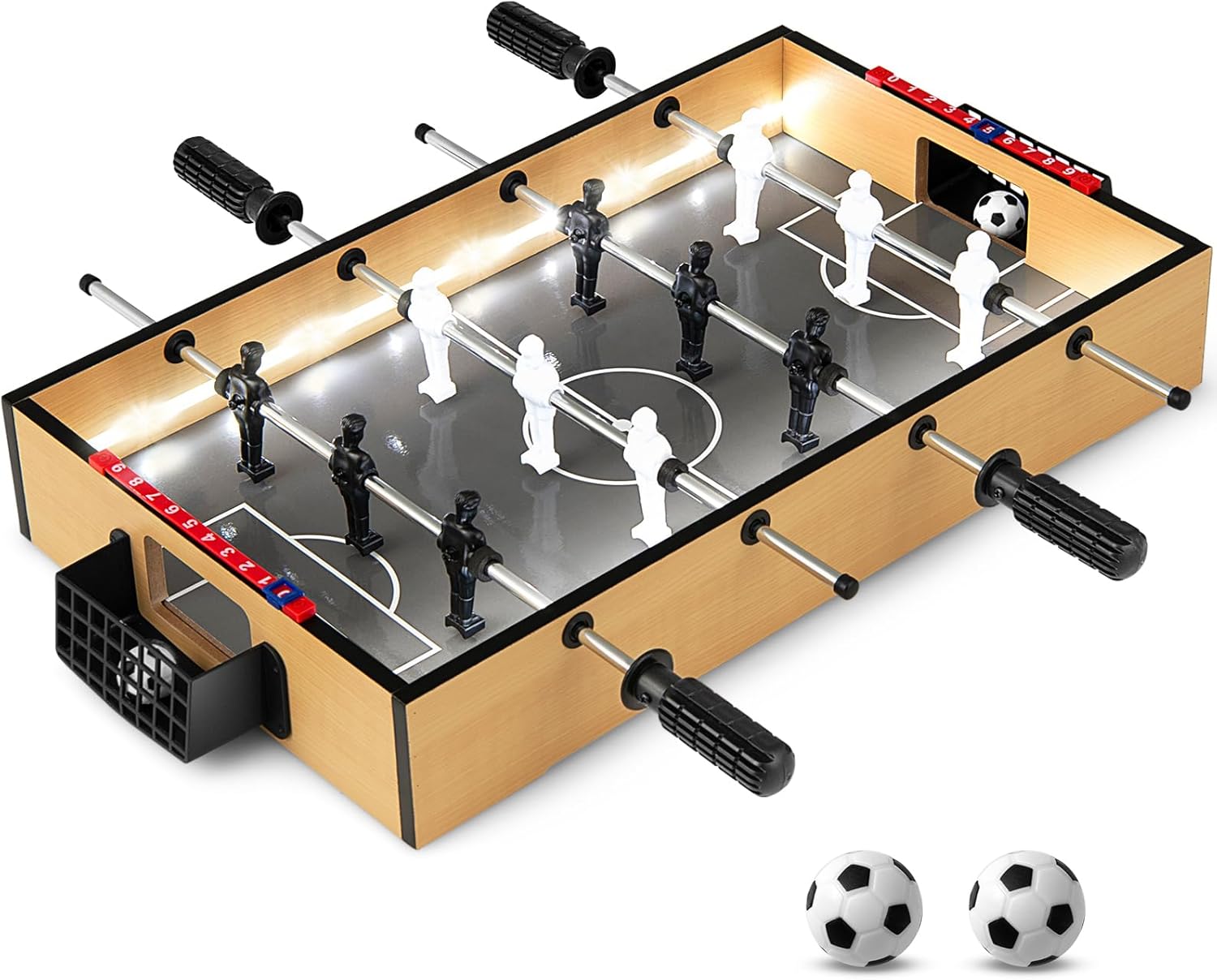 Gymax - Brandclub - GYMAX Mini Foosball Table, 20 Inch LED Light