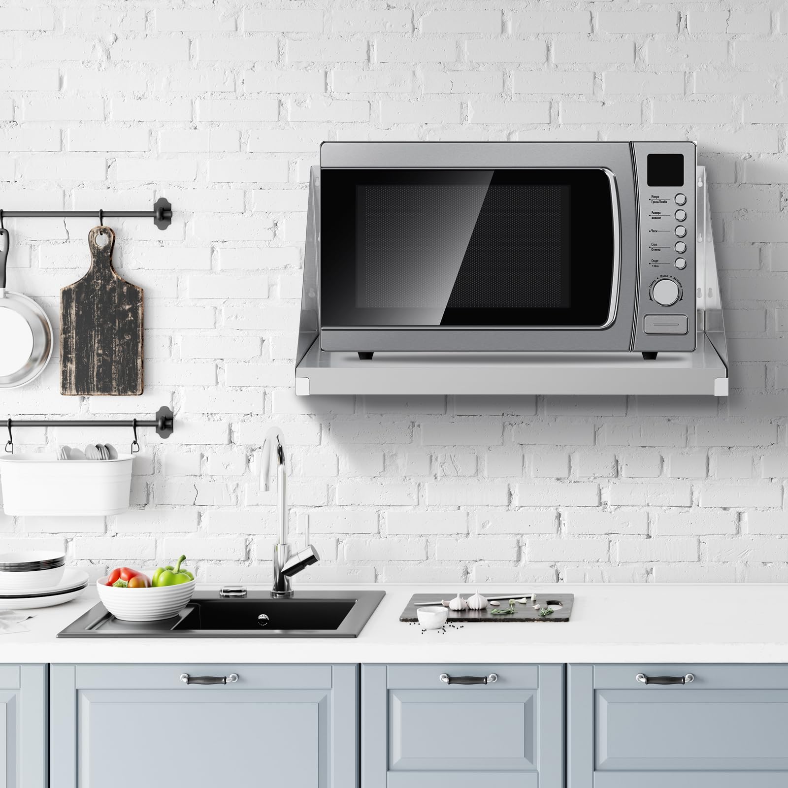 GarveeTech Étagère INOX Commerciale Murale 185-200 LB Supports Soudés