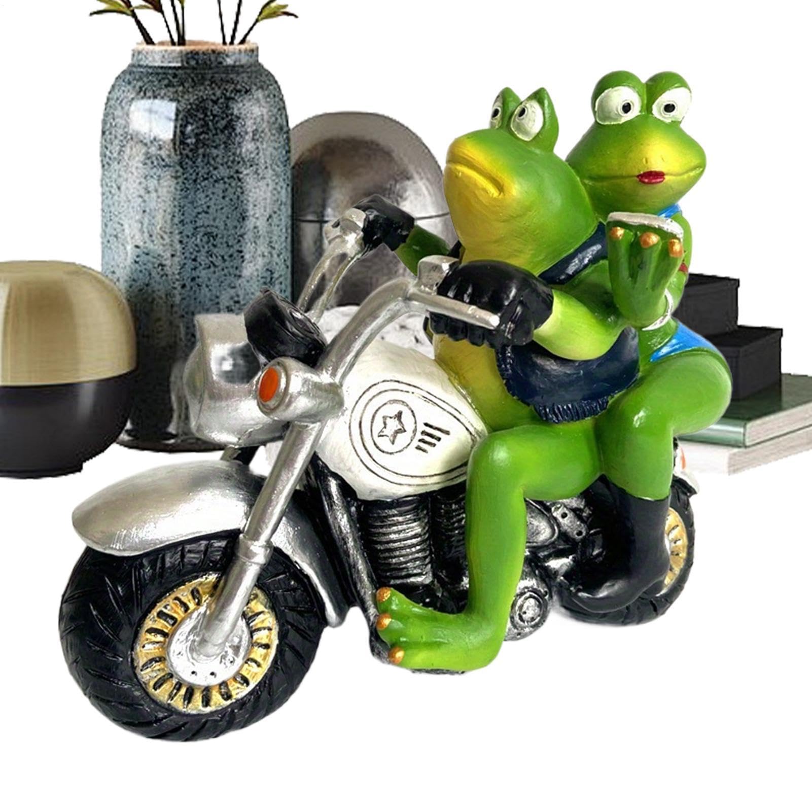 Sculpture jardin grenouille à bicyclette souvenir de collection pour terrasse