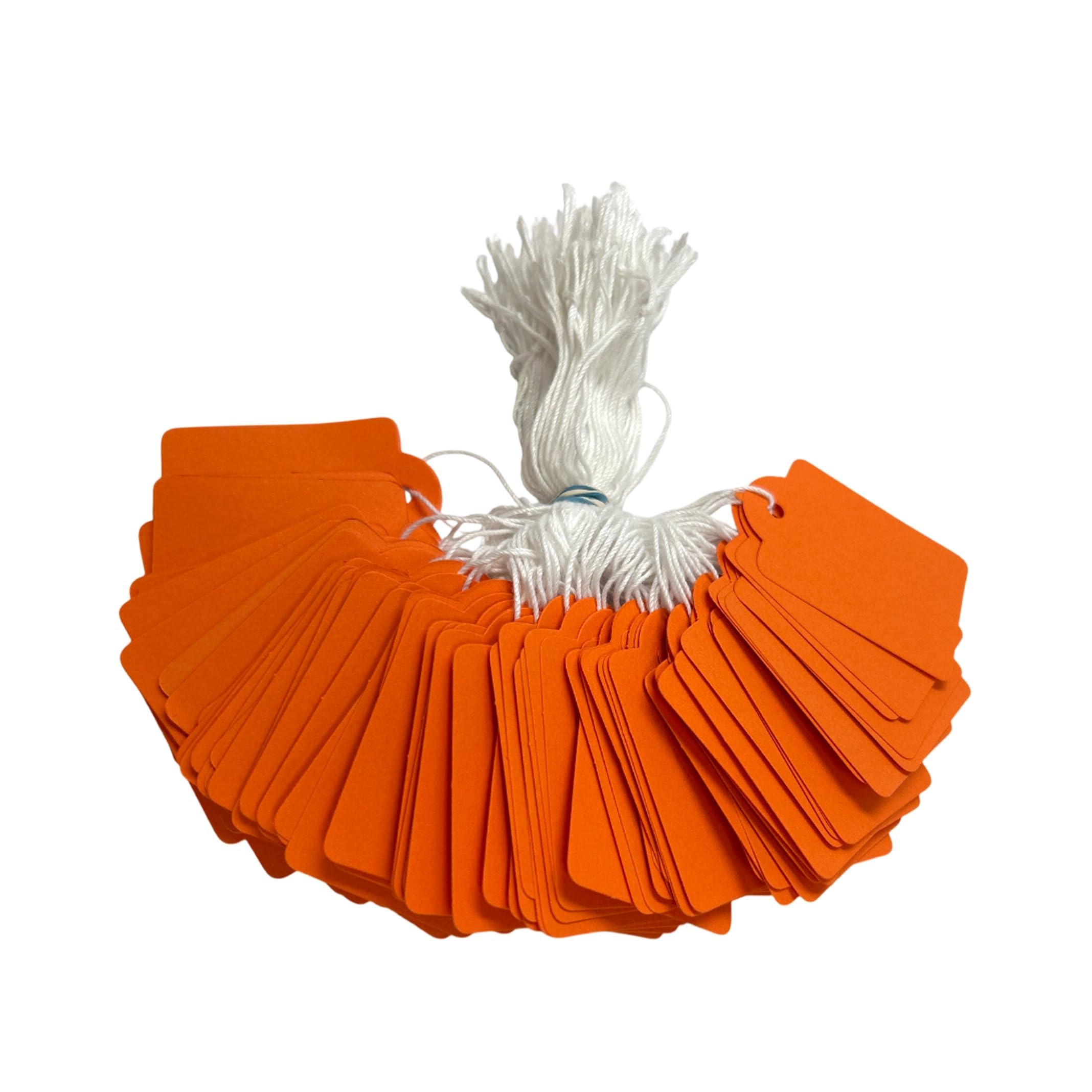 Pack of 100 Large Orange Strung Tags Price Tickets 36 x 53mm