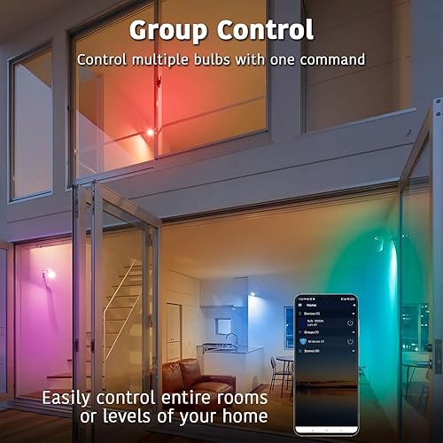 Vista 6 de dalattin Tuya Bombilla LED inteligente, RGBWW WiFi, bombilla que cambia de color, bombillas inteligentes que funcionan con Alexa y Google Assistant