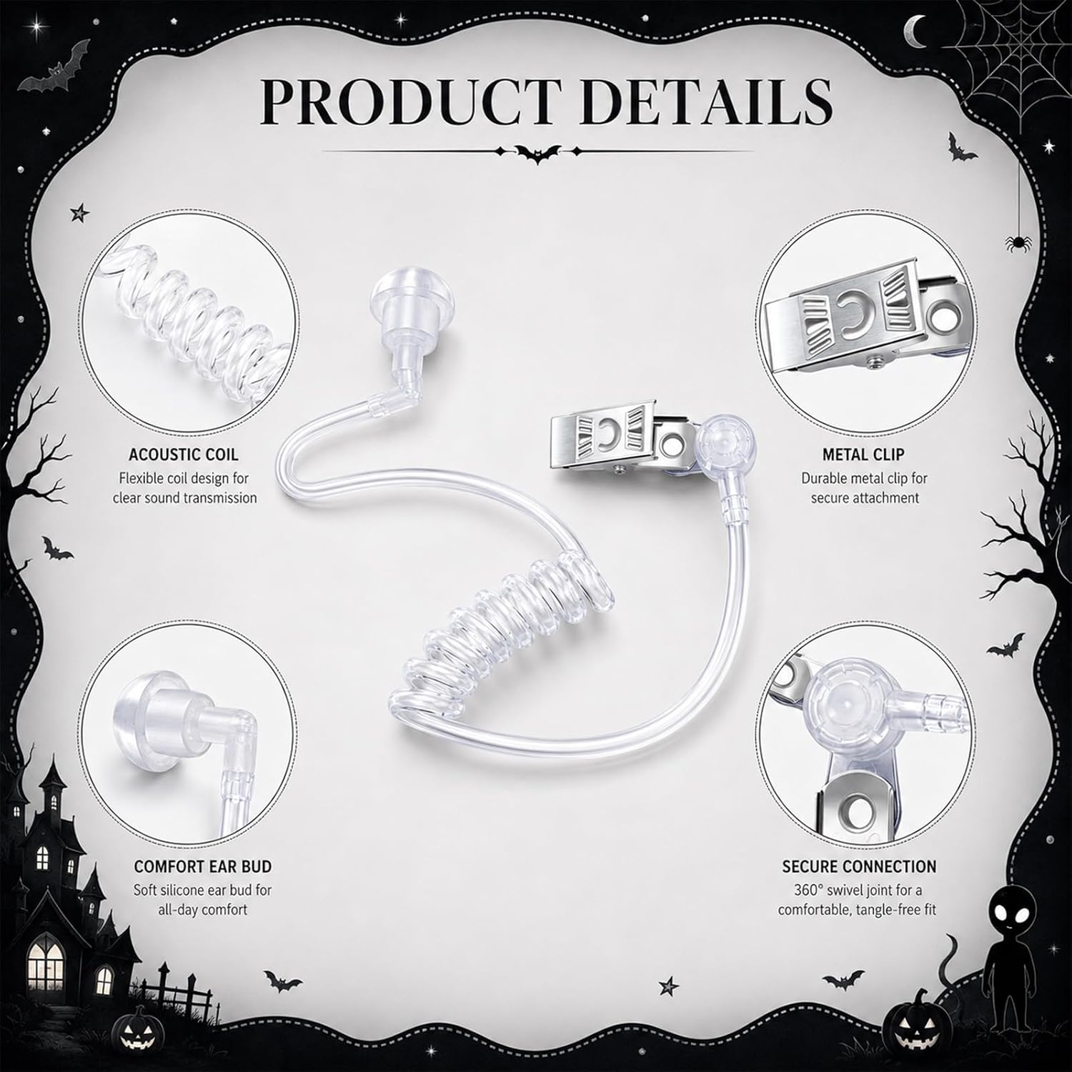 Kavoc Halloween Agent Costume Include Black Sunglasses Tie Badge Fake Earpiece and Balloon for Men Women Party Dress Up