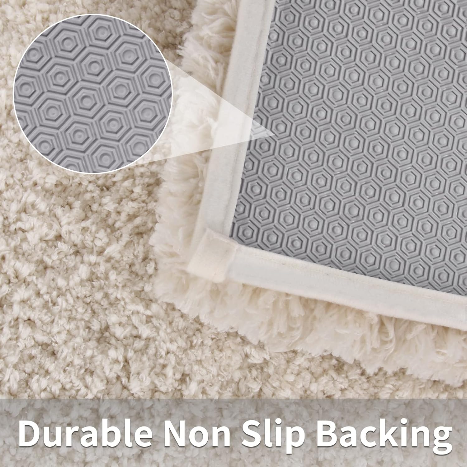 Yimobra Bath Rugs Plush Bath Mat, Soft Comfortable, Extra Thick Fluffy Shower Rug, Super Water Absorbent, Machine Washable Non Slip Shaggy Mats for Tub (31.5 x 19.8 Inches, Beige) : Home & Kitchen