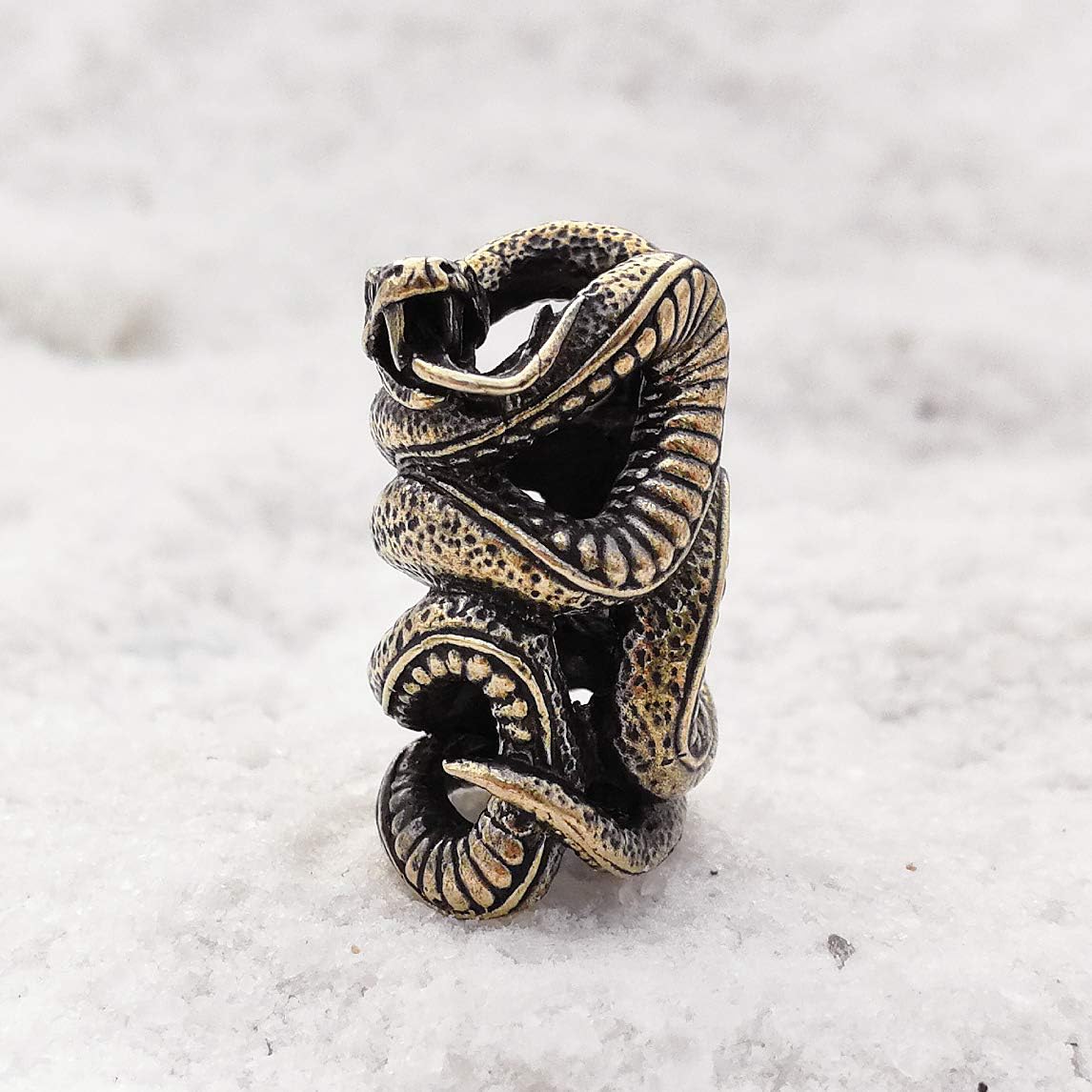 CooB EDC Paracord Bead, Pendant, Charm, Knife Lanyard Bead Python Snake. Metal Hand-Casted Paracord Beads Pendants for Knives Lanyards 1pcs/Lot