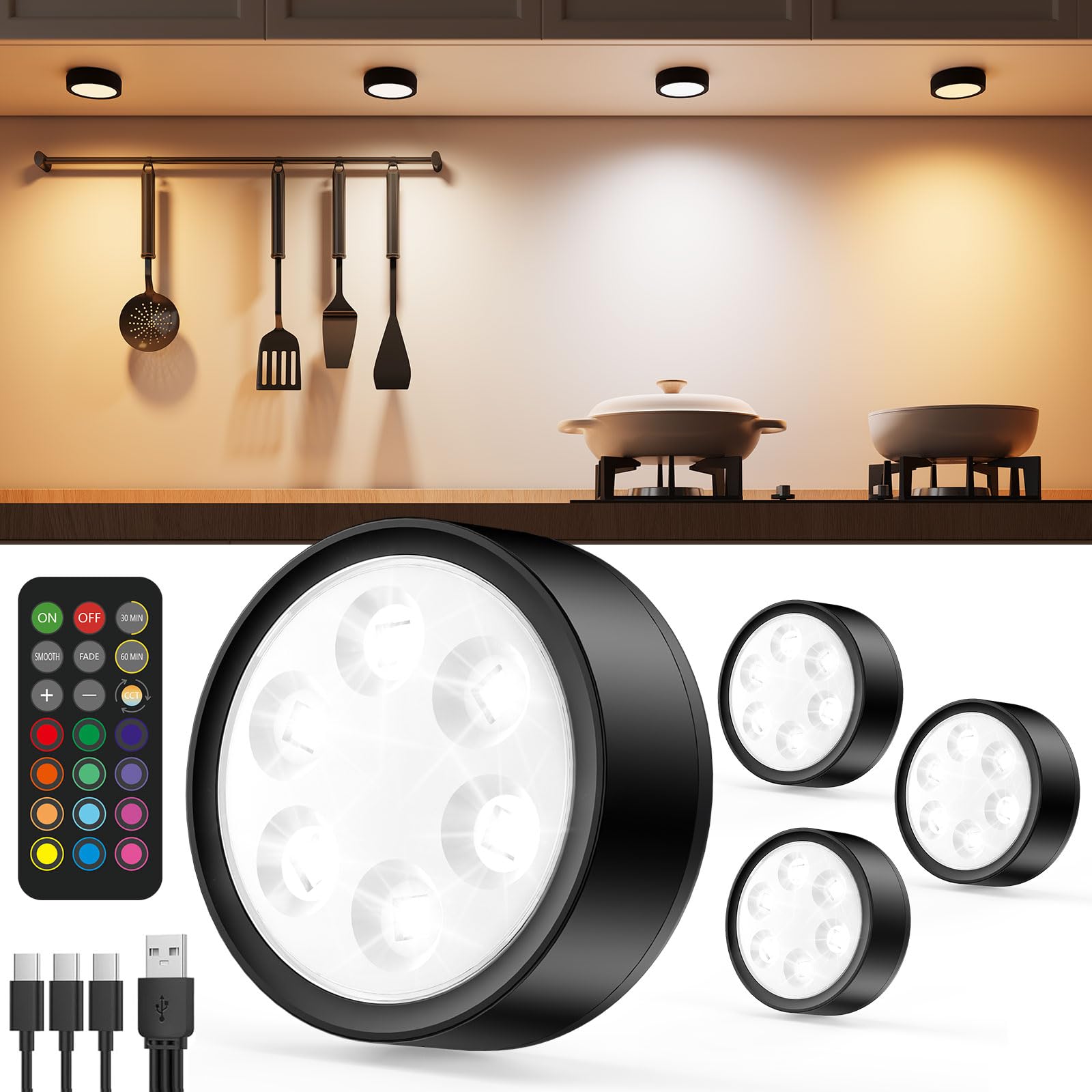 Vloee Rechargeable Puck Lights