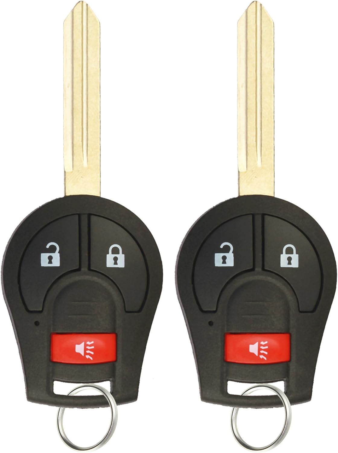 KeylessOption Keyless Entry Remote Control Car Uncut Ignition Key Fob Replacement for CWTWB1U751 (Pack of 2)