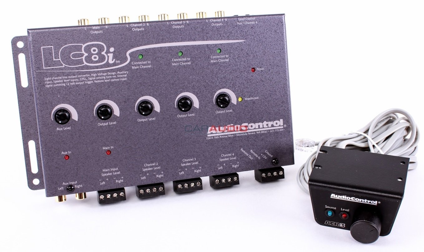 Audio Control LC8IGRAY Eight Channel Line Output Converter with Auxiliary Input