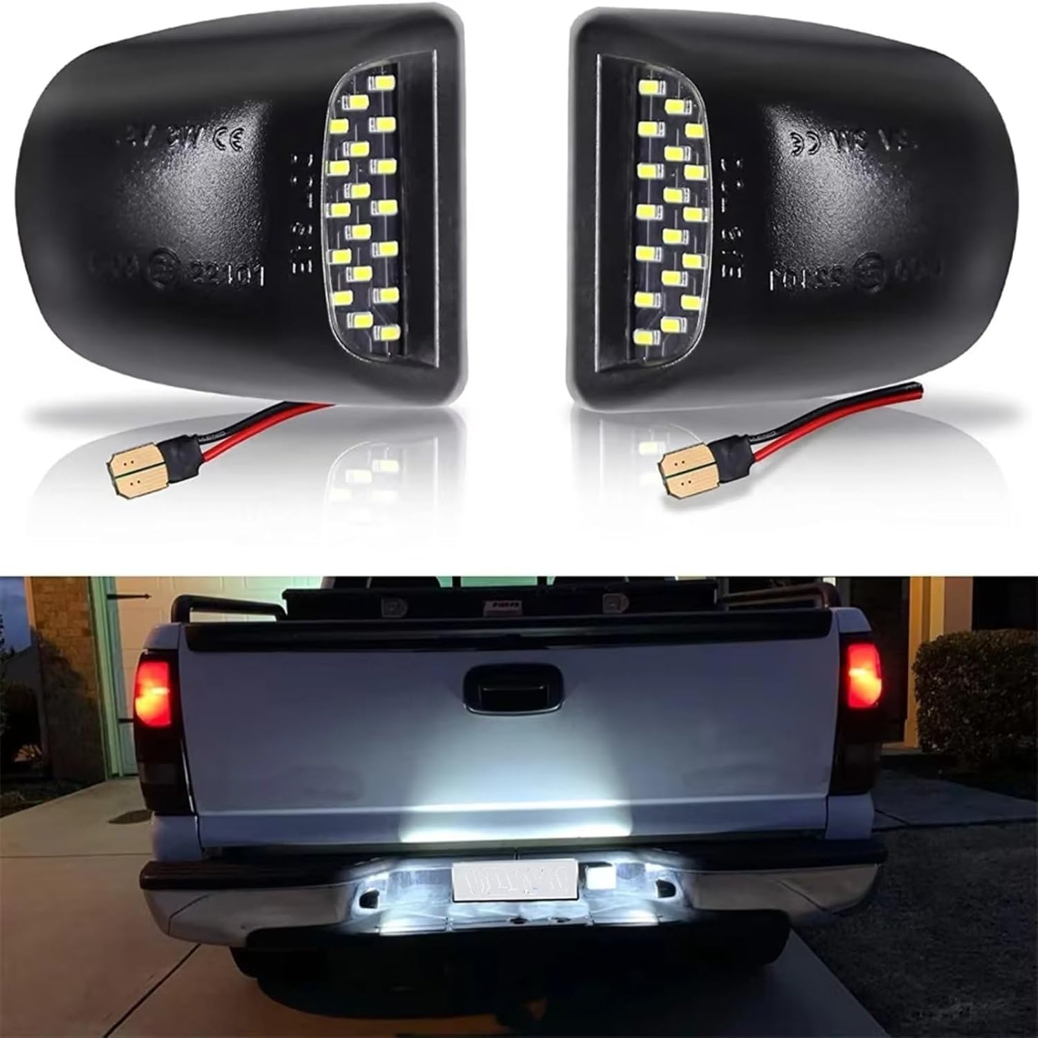 Car Plate Light Compatible with Cadillac for Escalade EXT 2002 2003 2004 2005 2006 2007 2008 2009 2010 2011 2012 2013 Number Lamp License Plate Light