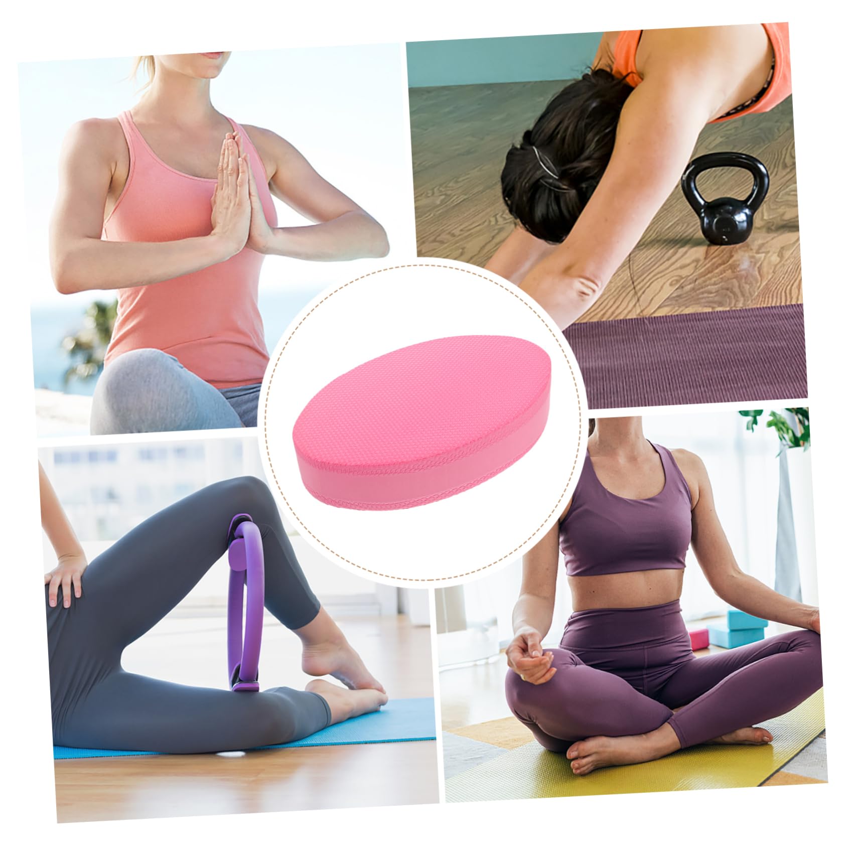 Yardwe Yoga Balance Pad Gymnastik Übungs-kniekissen Yoga-Pads Breite Yogamatte Yoga-massagematte Fitnessstudio Zu Hause Yoga-Kissen Yoga-matten Dicke Trainingsmatte TPE Rosa