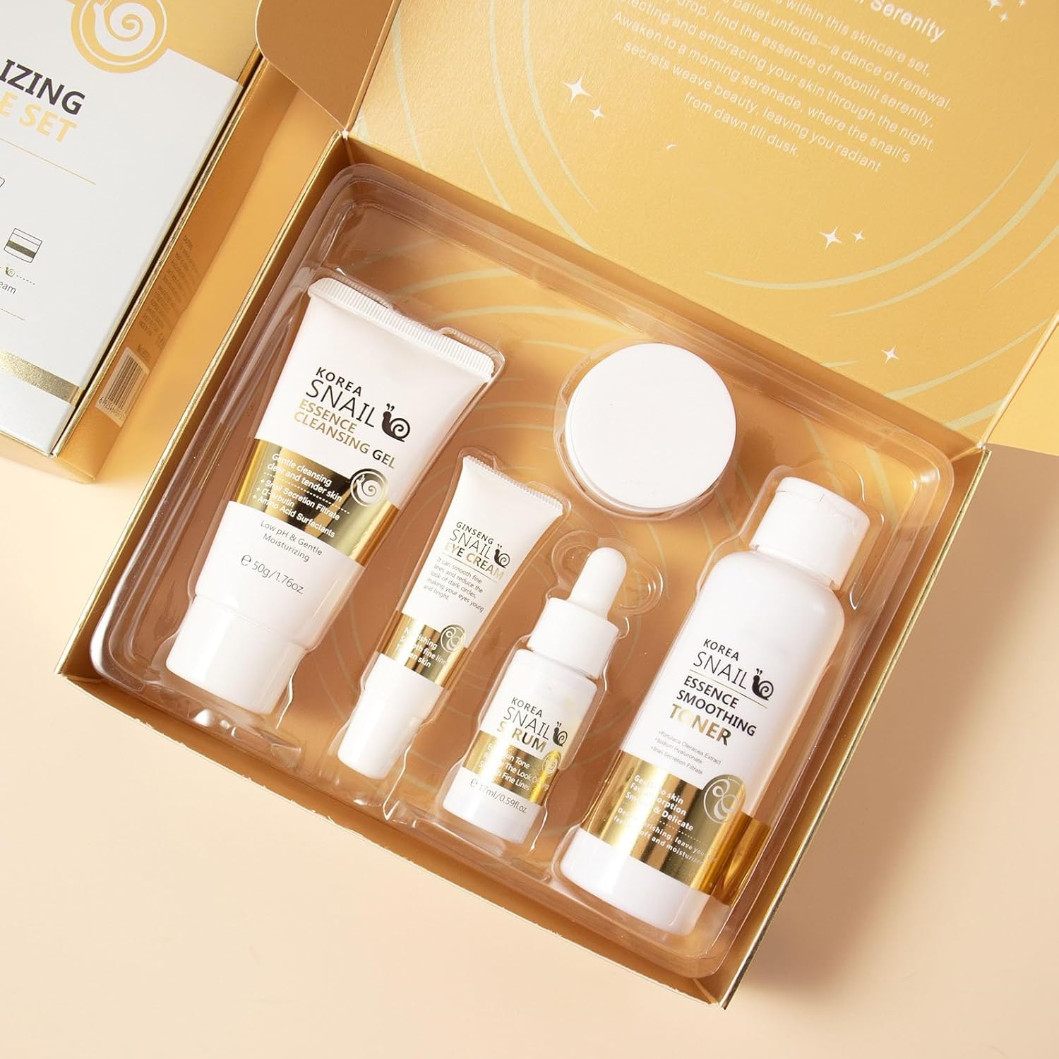 Korean Skin Care Kit, Skincare Gift Set For Women & Teenage Girls, Snail Skincare With Cleansing Gel, Toner, Serum, Eye Cream, Face Cream For Hydrating Skin - Skin Care Routine Travel Kit - Image 7