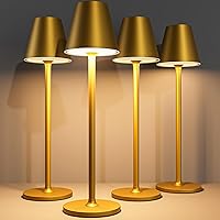 Vista 23 de Paquete de 2 lámparas de mesa inalámbricas, lámpara de escritorio recargable de 5000 mAh, luz nocturna LED regulable de 3 niveles para dormitorio