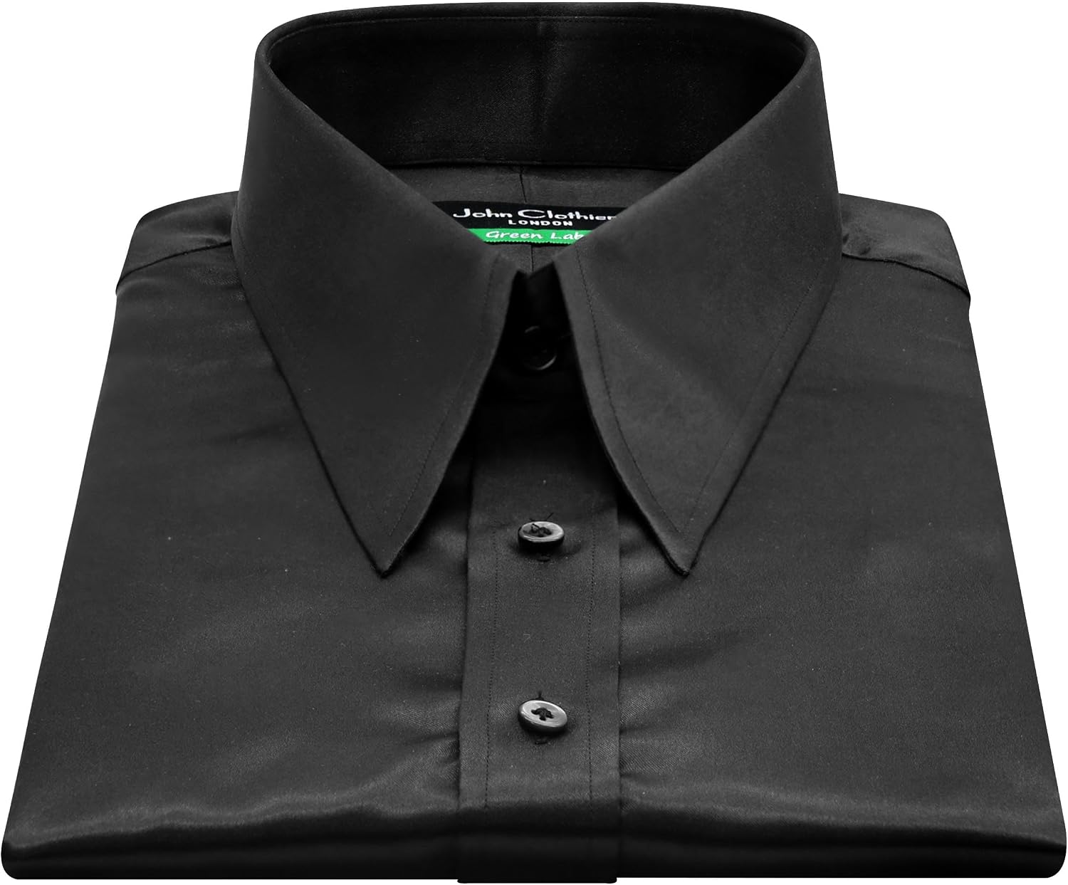 John Clothier Shiny Silky Vintage Long Point Spear Collar Shirt Retro 1970's Disco Era Style Long Sleeves Satin Party Wear