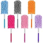 TIMIVO Mini Duster for Cleaning, 360 Bendable Hand Dusters with Extension Pole, Washable Small Duster for Car Interior, Office, Furniture