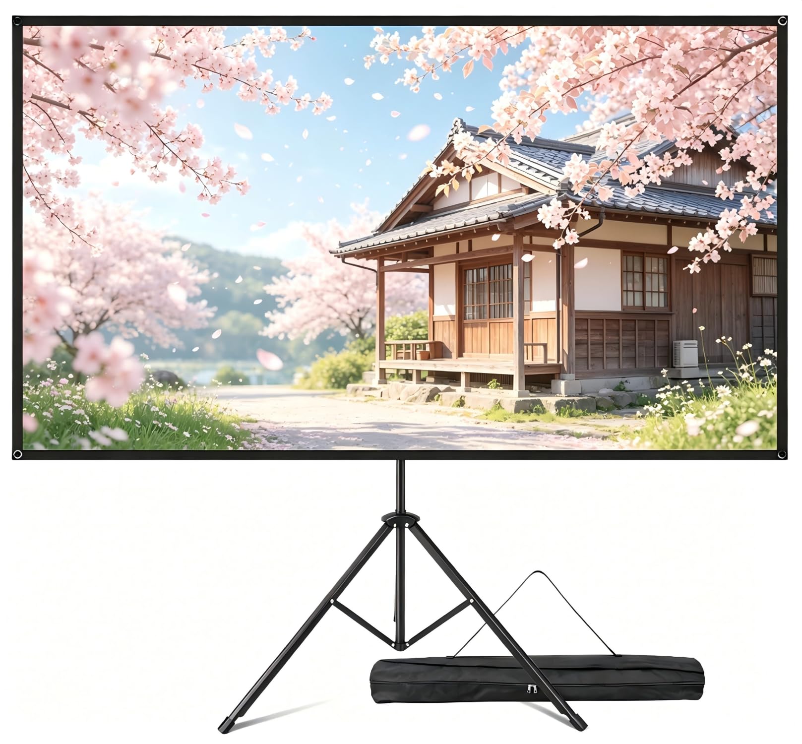 【2026新登場 ガラス繊維自立式＆屋内屋外兼用】VISULAPEX 工型スタンド付きプロジェクタースクリーン 80インチ 16:9 4K対応 自立式スクリーン projector screen 壁掛け 持ち運び 折りたたみ式 視野角179° 防しわ加工 お手入れ簡単 ビジネス/会議 PPT/教室/映画適用 父の日ギフト/クリスマスプレゼント (機機織白, 80インチ)