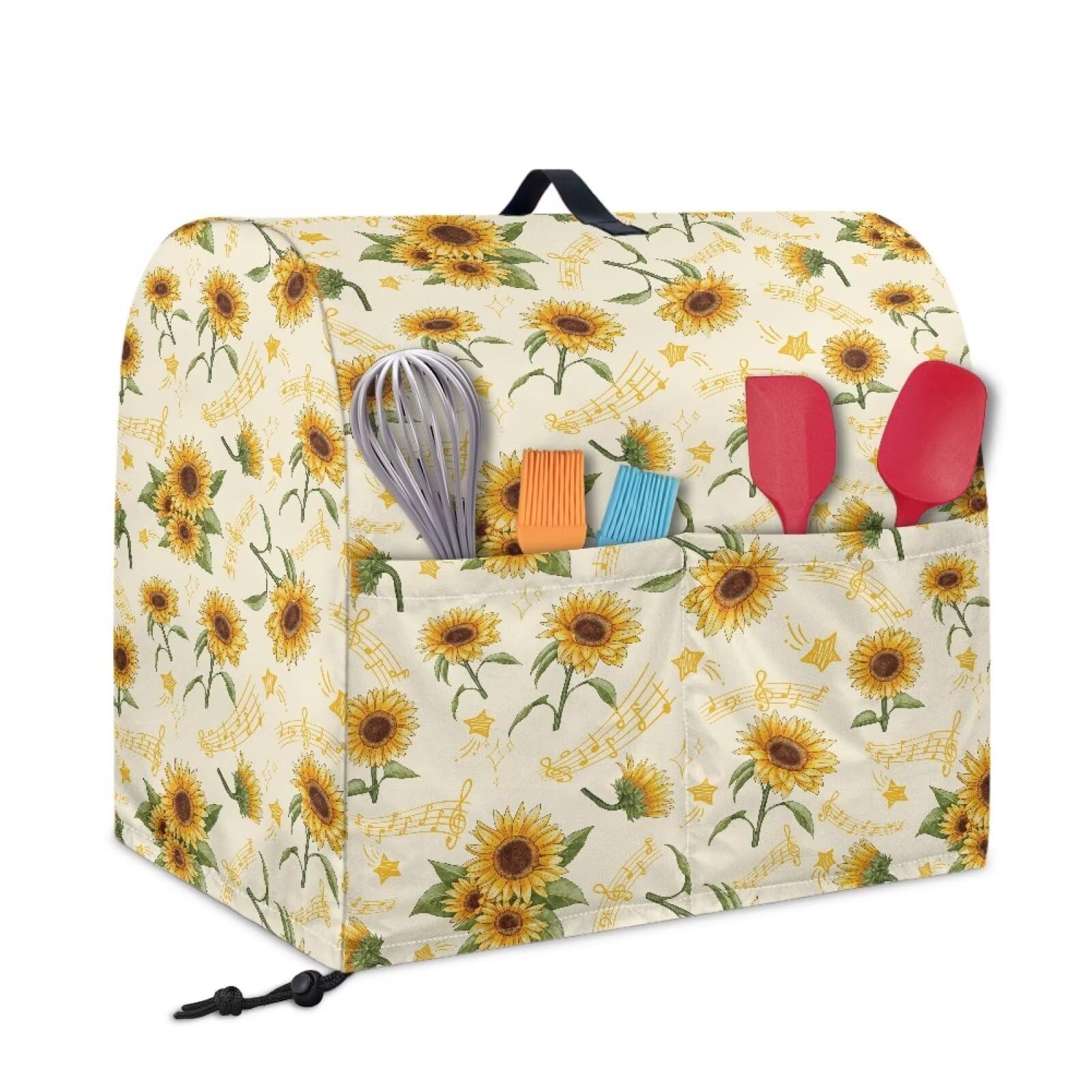 Oamsistay Stand Mixer Organizer Bags, Sunflower Print Stand Mixer Cover with Top Handle Portable Coffee Maker Covers Fashion Blender Cover Sturdy Mixer Acessories for Home Kitchen