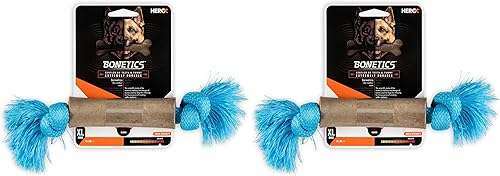 Vista 4 de Hero - Huesos de borla Bonetics - Huesos de perro - Huesos de cachorro - Diseñado para perros extra grandes de hasta 75 libras - Rojo (sabor bacón)