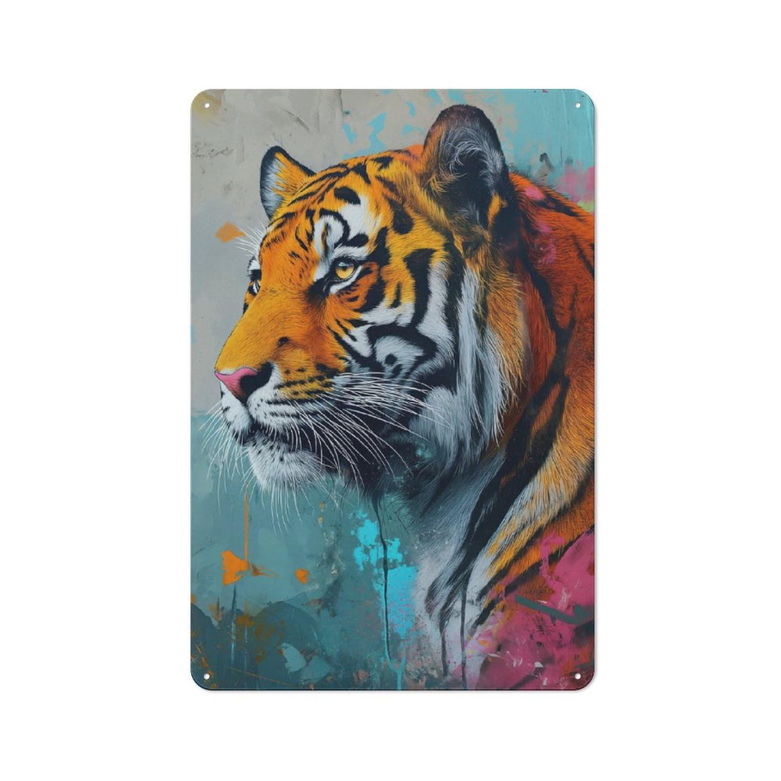 Junmoney The Royal Tiger Vintage-Inspired Tin Sign 30X20cm For Garage Or Workshop, For Vintage Wall Decor Fans, For Metal Sign Collectors