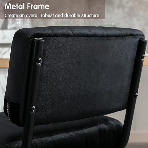 Miniatura 6 de Okeysen Juego de 2 sillas de comedor, sillas de comedor de 19.6 pulgadas, sillas de comedor de cocina, sillas de comedor modernas de terciopelo,