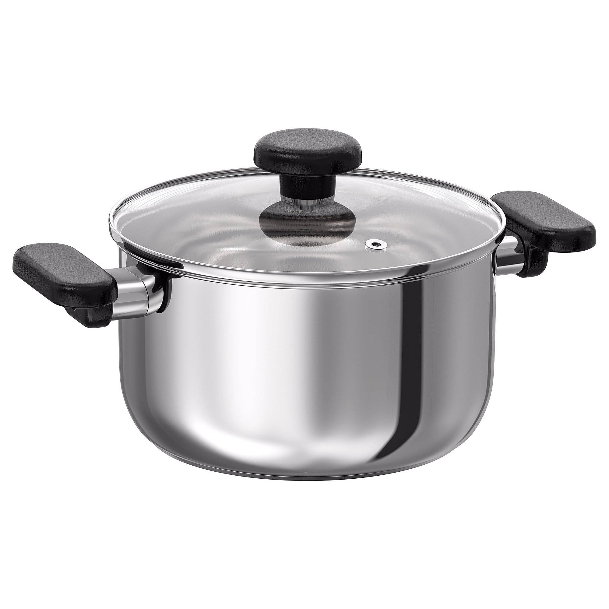 Faitout acier inoxydable 3 l MIDDAGSMAT ProTuning couvercle verre casserole induction