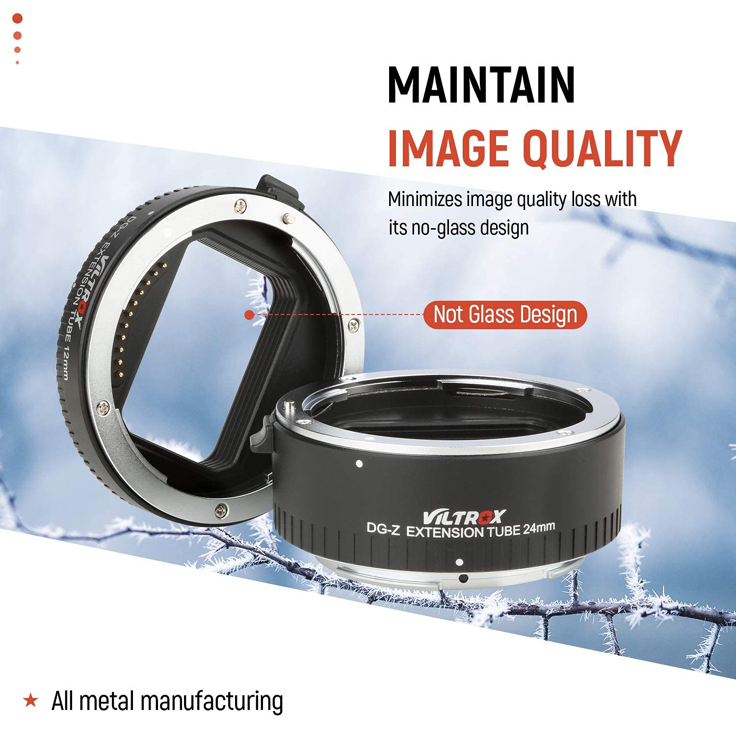 VILTROX DG-Z Mise au Point Automatique AF Macro Extension Tube Adaptateur d'objectif Ouverture Ajuster pour Nikon Z Mont Z6 Z7 Z50