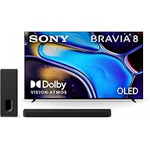 Sony BRAVIA 8 65-Inch 4K OLED Smart TV K-65XR80 with BRAVIA Theater Bar 7 9-Speaker Soundbar and Included BRAVIA Theater Sub 7 Wireless Subwoofer HT-AP710 Bundle