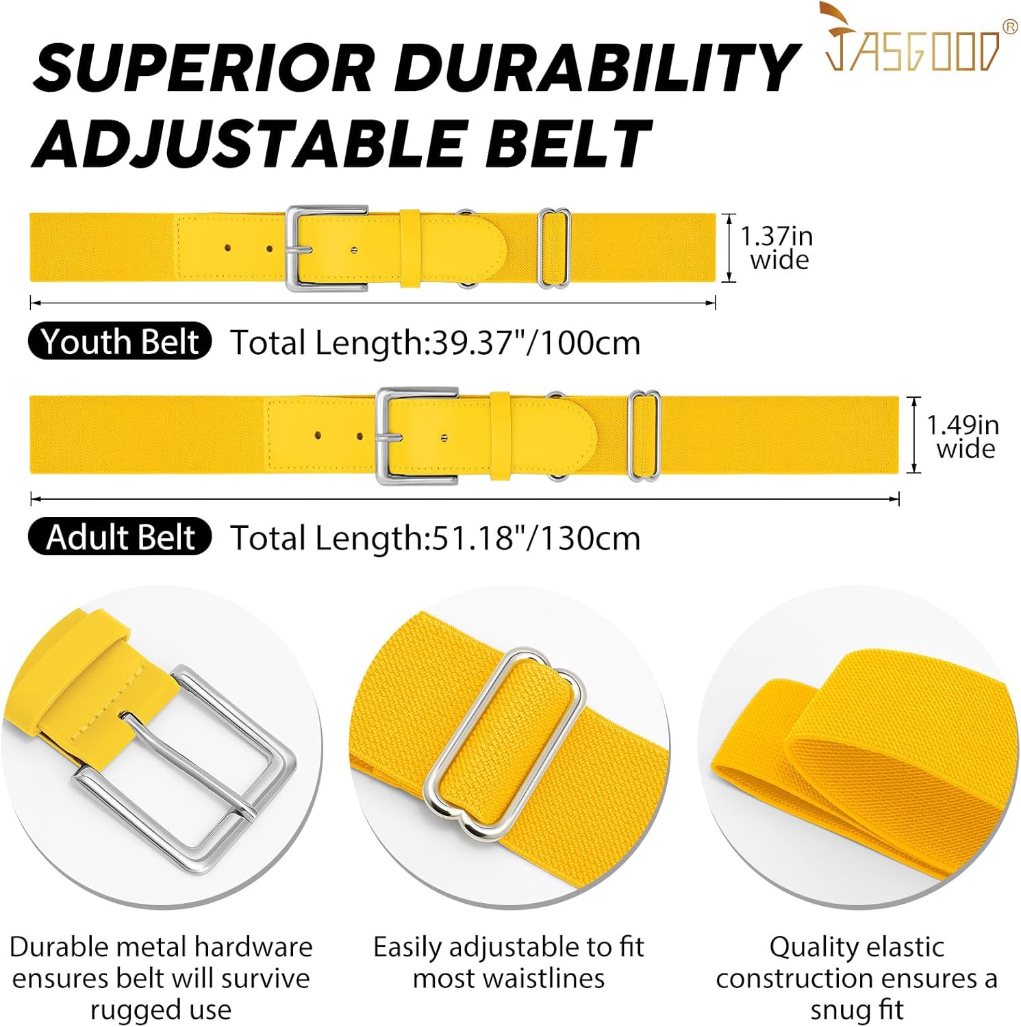 JASGOOD Baseball Socks and Belt Combo for Youth Adult Softball Socks and Elastic Belt for Boys Girls - Image 5